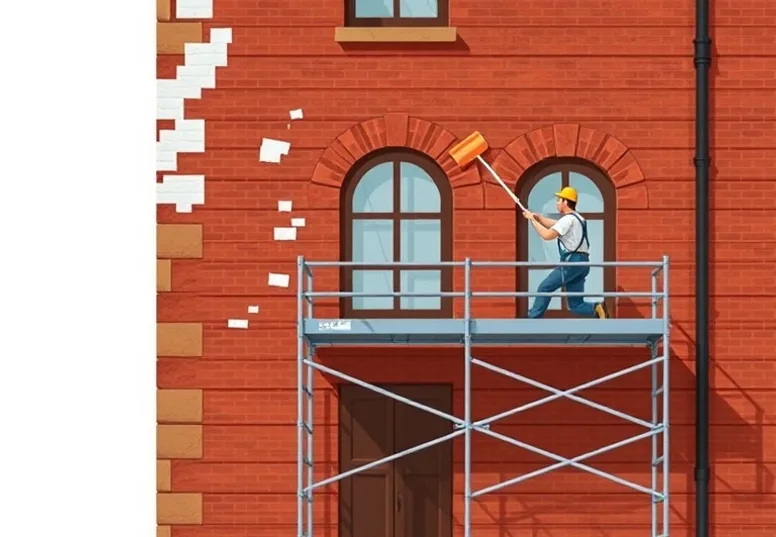 Ravalement de façade en pierre, nettoyage et application d'enduit